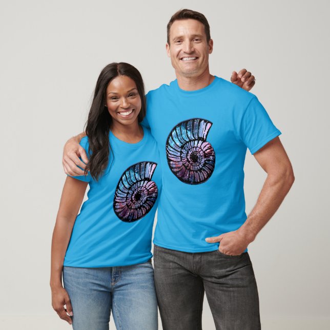 Nebula with Stars in a Nautilus Shell T-Shirt (Unisex)