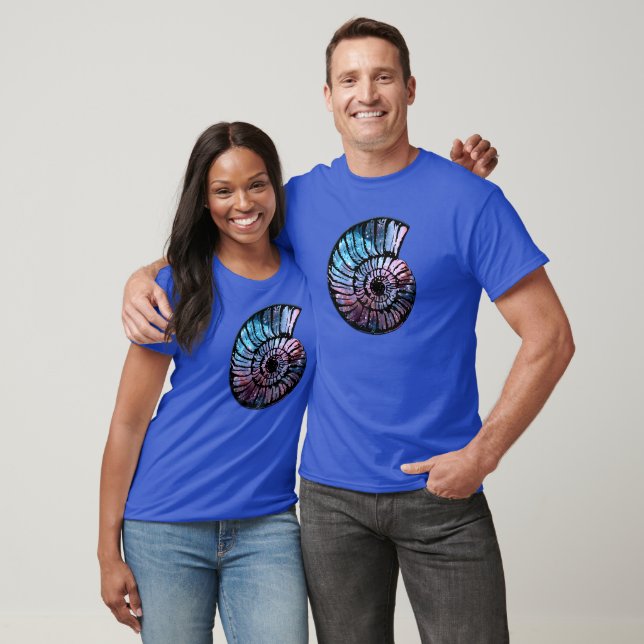 Nebula with Stars in a Nautilus Shell T-Shirt (Unisex)