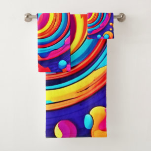 Nebula's Colourful Cosmic Vortex Art Bath Towel Set