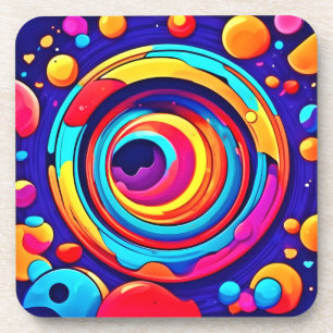 Nebula's Colourful Cosmic Vortex Art Coaster