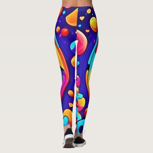 Nebula's Colourful Cosmic Vortex Art Leggings (Back)
