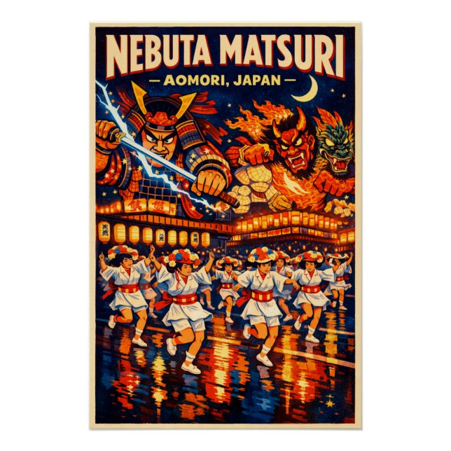 Nebuta Matsuri Festival in Aomori, Japan Poster (Front)