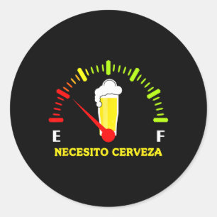 Necesito Cerveza Need Beer Craft Funny Spanish Classic Round Sticker