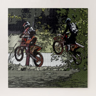 Neck and Neck - Motocross Racers   Jigsaw Puzzle