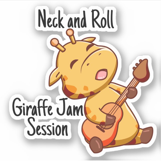Neck and Roll - Giraffe Jam Session Sticker (Front)