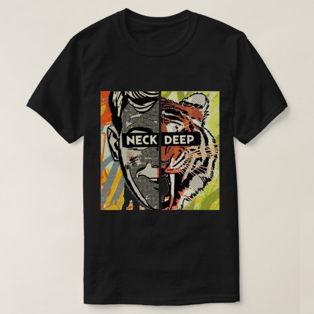NECK DEEP 06 AND TIGER ART POPULAR 99NAME   T-Shirt (Design Front)