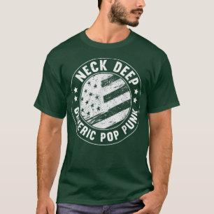 Neck Deep Generic Pop Punk USA Flag Funny Quote  T-Shirt