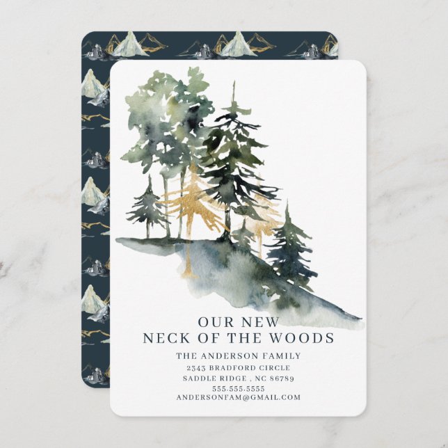 Neck of the Woods | Modern Moving Announcement (Front/Back)