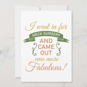 Neck Surgery Fabulous Recovery (Green) Invitation