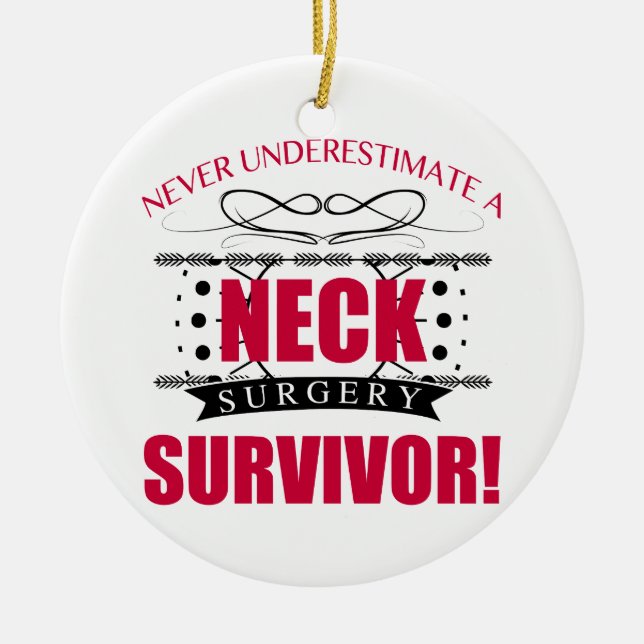 Neck Surgery Survivor Ceramic Tree Decoration (Front)