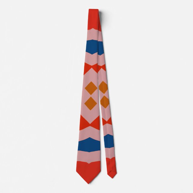Neck Tie, A multicolor fabric print pattern design Tie (Front)