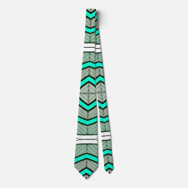 Neck Tie, A multicolor fabric print pattern design Tie (Front)