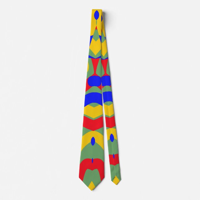 Neck Tie, A multicolor fabric print pattern design Tie (Front)