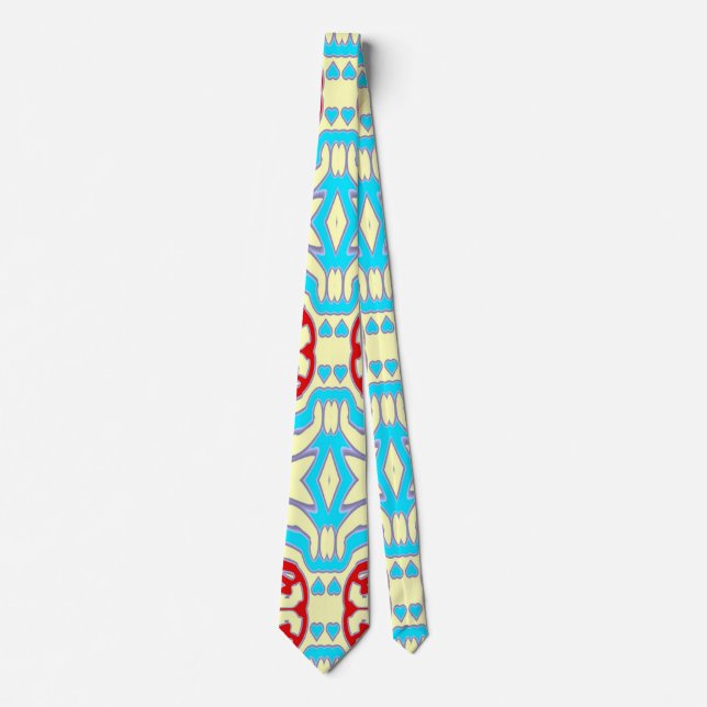 Neck Tie, A multicolor fabric print pattern design Tie (Front)