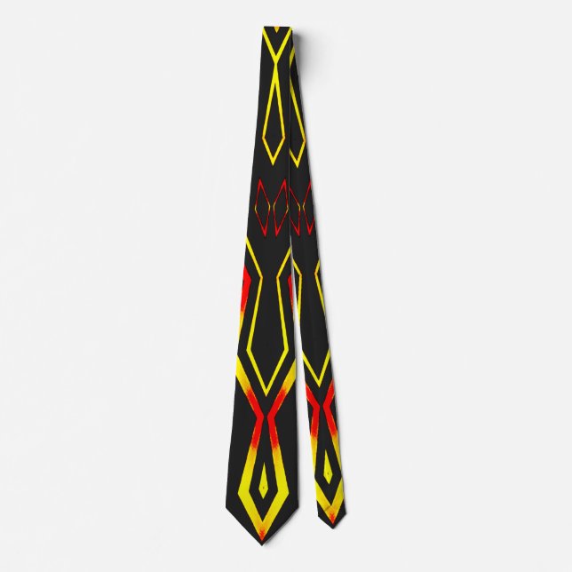 Neck Tie, A multicolor fabric print pattern design Tie (Front)