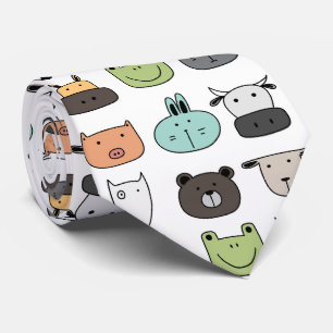 Neck Tie - Animal Faces