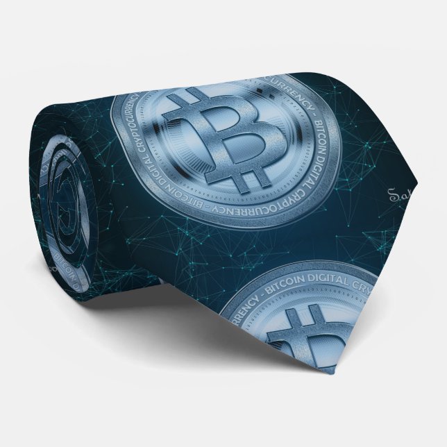 Neck Tie "Bitcoin by Satoshi Nakamoto" (Rolled)