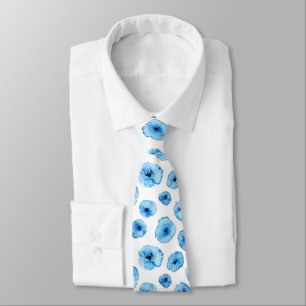 Neck Tie - Blue Poppies