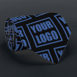 Neck Tie Business Logo Template Tiled<br><div class="desc">Business logo tie with your tiled icon on a black background. Wear it proudly to corporate meetings,  conferences or conventions.</div>