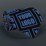 Neck Tie Business Logo Template Tiled<br><div class="desc">Business logo tie with your tiled icon on a black background. Wear it proudly to corporate meetings, conferences or conventions.</div>
