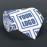 Neck Tie Business Logo Template Tiled<br><div class="desc">Business logo tie with your tiled icon on a white background. Wear it proudly to corporate meetings,  conferences or conventions.</div>