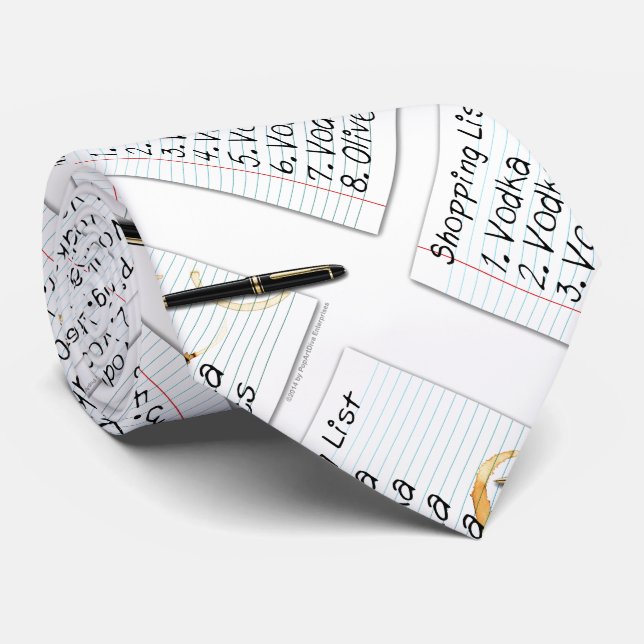 NECK TIE - VODKA SHOPPING LIST (Rolled)