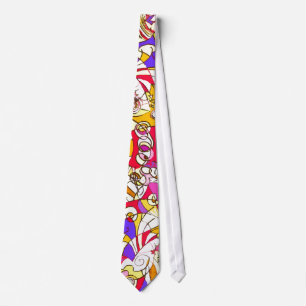 Neck Tie with Colourful Cubist Design