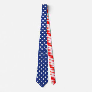 Neck Ties - Blue/White Stars/Red Stripes Back