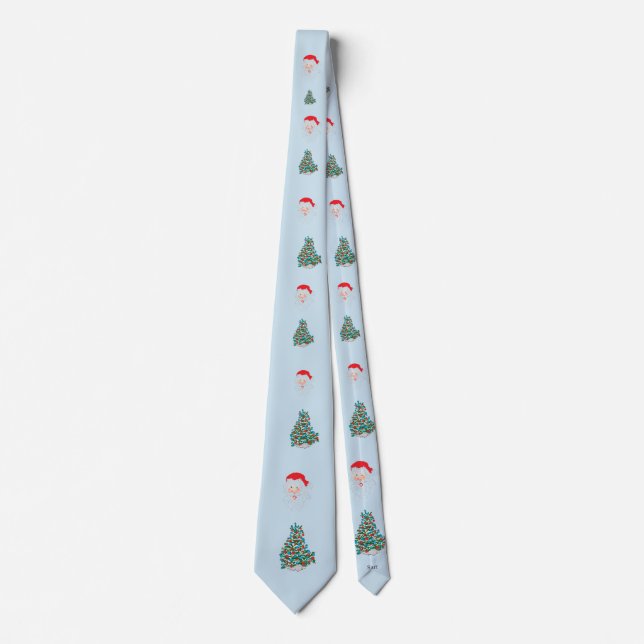 Neck ties & Holiday Ties : Chirstmas Santa & Trees (Front)