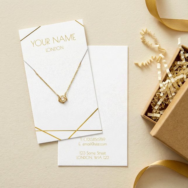 Necklace/bracelet Gold geometric display card (Necklace/bracelet Gold geometric display card.)