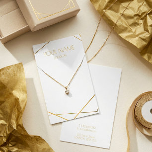 Necklace, bracelet gold geometric display card