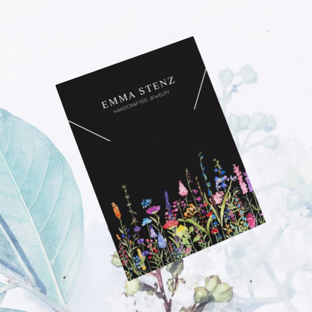 Necklace Display Card • Colourful Wildflowers Logo (Creator Uploaded)