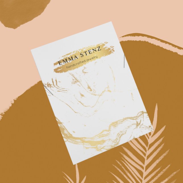 Necklace Display Card • Gold Marble Pattern Logo (Creator Uploaded)