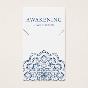 Necklace Display Card • Metallic Blue Mandala