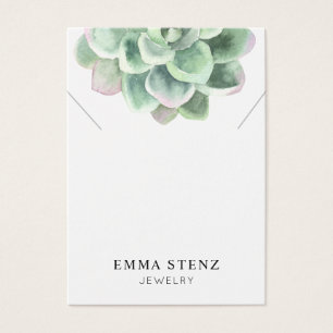 Necklace Display Card • Pastel Succulent Flower