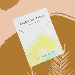 Necklace Display Card • Serene Watercolor Splash