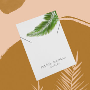 Necklace Display Card • Tropical Palm Leaf
