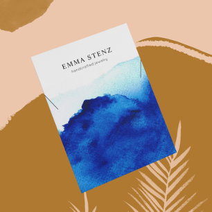 Necklace Display Card • Watercolor Indigo Blue