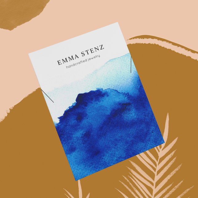 Necklace Display Card • Watercolor Indigo Blue (Creator Uploaded)