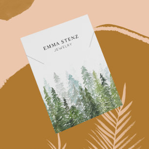 Necklace Display Card • Watercolor Pine Woods