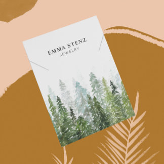 Necklace Display Card • Watercolor Pine Woods