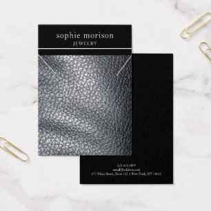 Necklace Jewellery Display Card • Black Leather