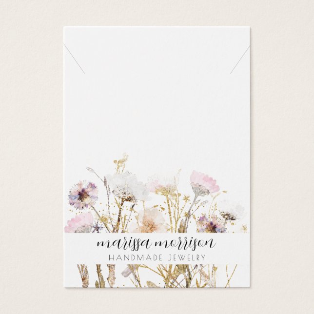 Necklace Jewellery Pink Gold Wildflowers Display (Front)