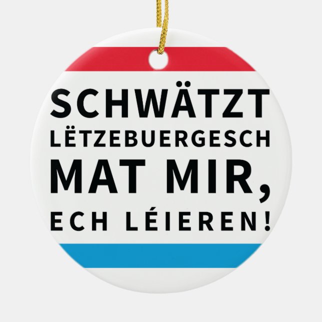 Necklace Ornament Speak Luxembourgish (Front)