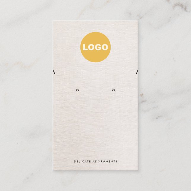 Necklace Stud Earring Beige Linen Add Logo  Business Card (Front)