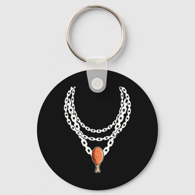 Necklace Turkey Leg Pendant Thanksgiving Day Fall  Key Ring (Front)