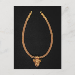 Necklace with a human-headed pendant postcard