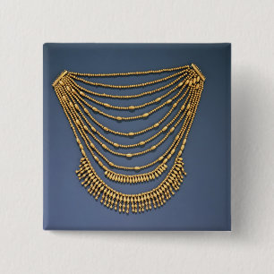 Necklace with bells 15 cm square badge