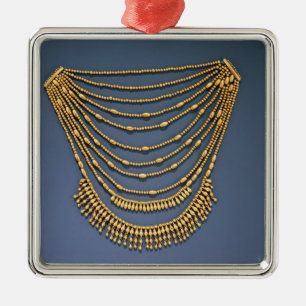 Necklace with bells metal ornament
