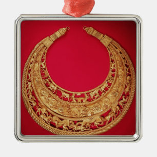 Necklace with pastoral scenes metal tree decoration